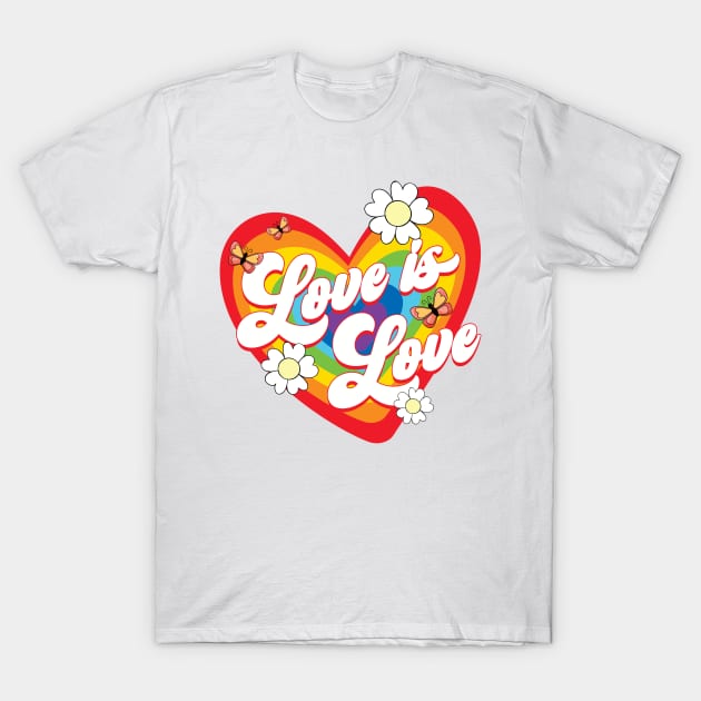 Love Is Love Gay Rainbow LGBT Gift For Men Women Lgbt T-Shirt by FortuneFrenzy